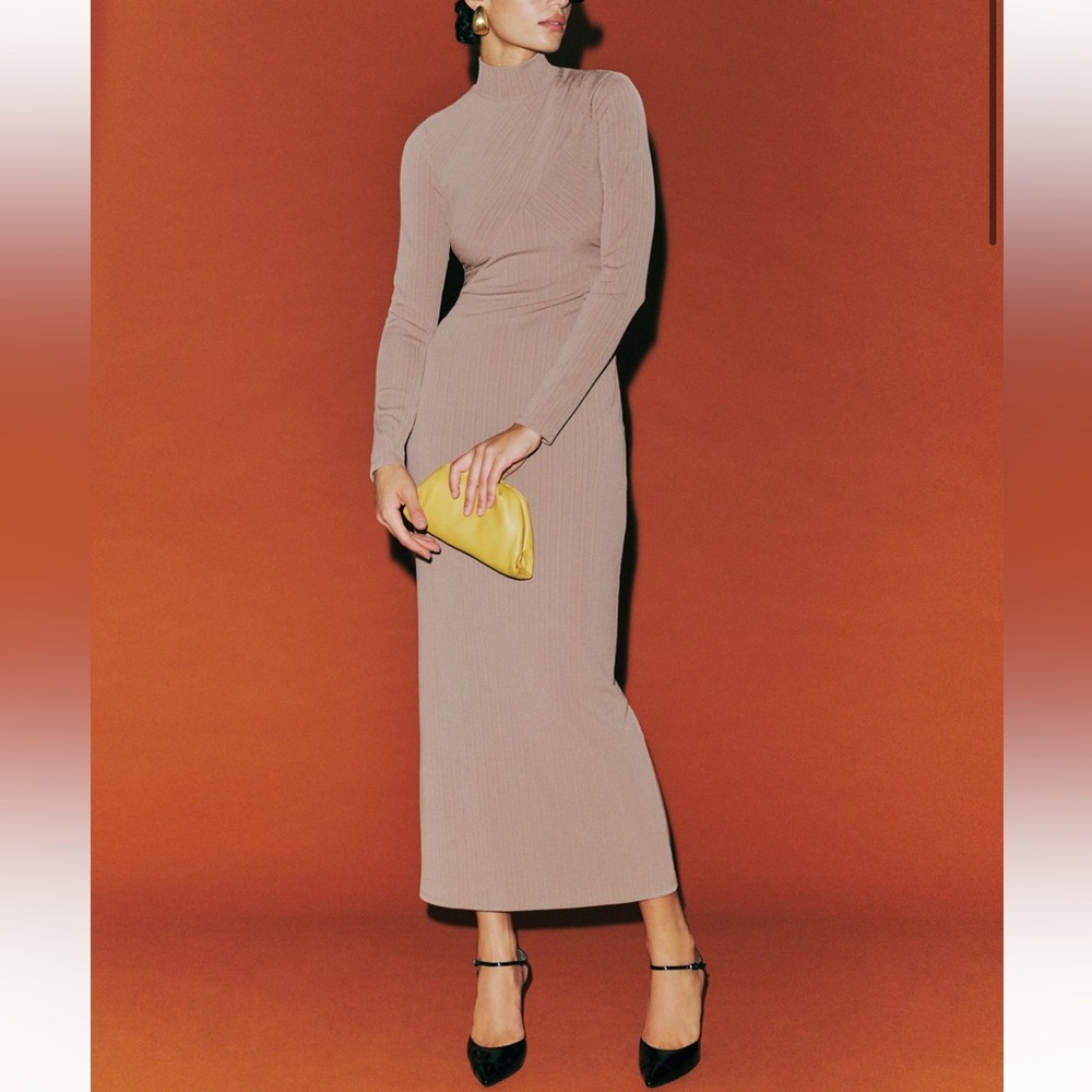 Reformation - Mallorie Knit Dress - Taupe